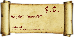 Vajó Dezső névjegykártya